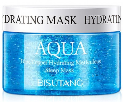 Bisutang Aqua Blue Copper Hydrating Sleep Mask Несмываемая ночная маска с гиалуроновой кислотой и китайскими травами, 120 гр