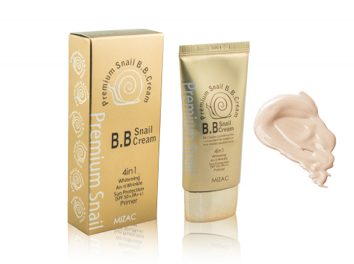 Солнцезащитный тональный BB-крем для лица Snail Cream (средняя плотность), SPF 50, 50 ml