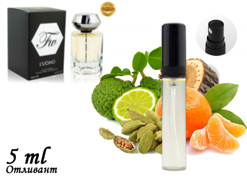 Пробник Fragrance World FW L'Uomo, Edp, 5 ml (ОАЭ ОРИГИНАЛ) 309