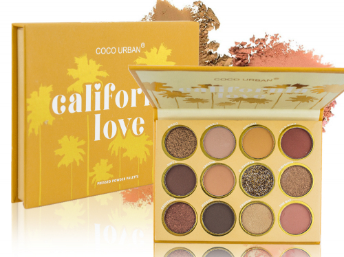 Тени California Love Coco Urban, матовые/перламутр, 12 цветов