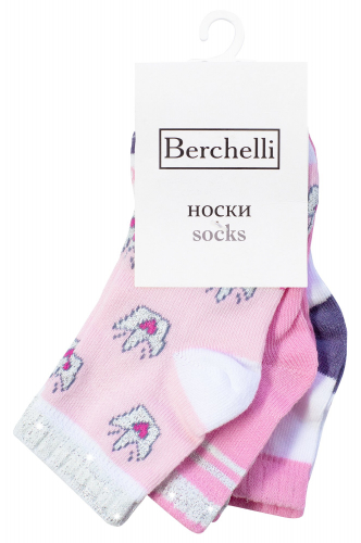 Носочки для девочки с люрексом 3 пары - Berchelli