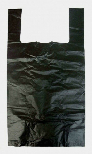 Полиэтиленовый пакет майка ПВД 35 мкм 30*55 см черный 100шт