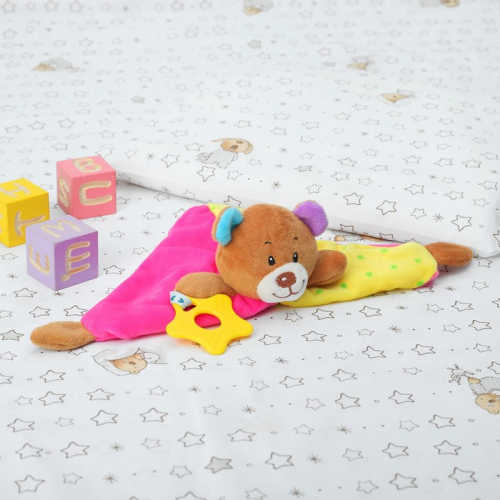 Игрушка «Медвежонок», для новорождённых, разноцветные ушки, с грызунком