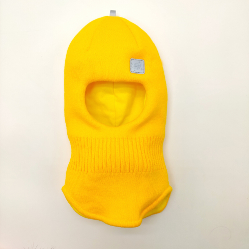 Шлем трехслойный со светоотражающей петелькой и шевроном Космос. Цвет желтый