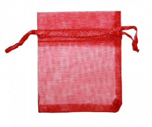 Мешочек подарочный органза 11*16 см Однотонный красный 44573к