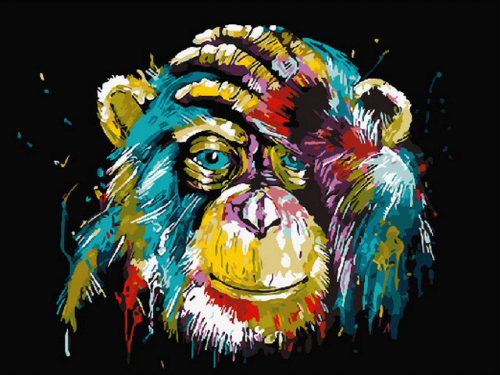 Картины по номерам 40х50 Цветная обезьяна