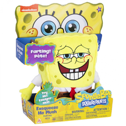 Ст.цена 1147руб. SpongeBob игрушка плюшевая 20 см со звук. эффектами Спанч Боб (пукает)