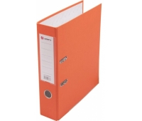 Папка-регистратор 80 мм с арочным механизмом, обложка ПВХ, оранжевая, LAMARK AC0600-OR