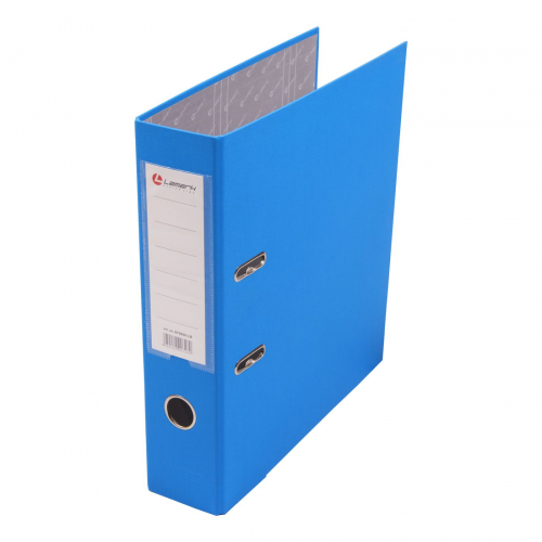 Папка-регистратор 80 мм с арочным механизмом, обложка ПВХ, голубой LAMARK AF0600-LB