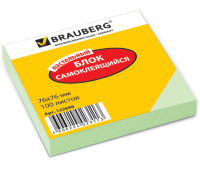 Блок самоклеящийся BRAUBERG 76*76 мм 100л., зеленый, 122696