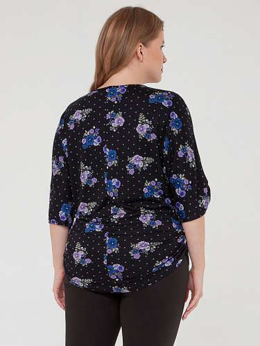 Блуза #240144Черный/цветы