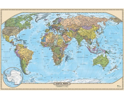 Карта-пазл. Большой пазл мира (по странам) 101х67см.