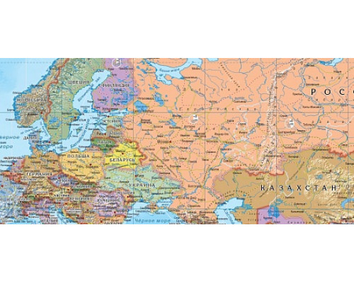 Огромная настенная политическая карта мира, Настенная политическая карта мира большая с инфографикой (14 млн) 290х193см.