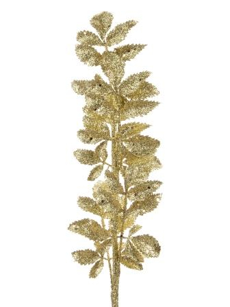 Интерьерное украшение Ветка  Дуб золотой из ПВХ / 57x14x1см арт.82221