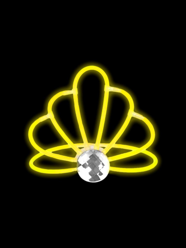 Светящаяся диадема для карнавалов и праздников, Желтая корона, с химическим источником света (полипропилен, стеклянная капсула с люмисцентной жидкостью) / 17x17x12,5см арт.80253