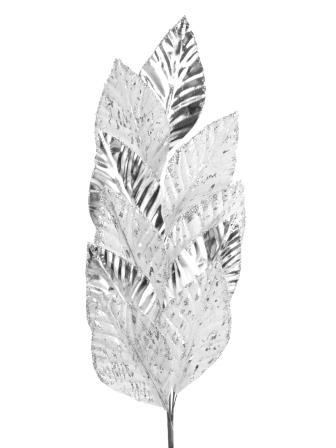 Интерьерное украшение Ветка Осина серебряная из ткани (полиэстер) / 75x15x1см арт.82230