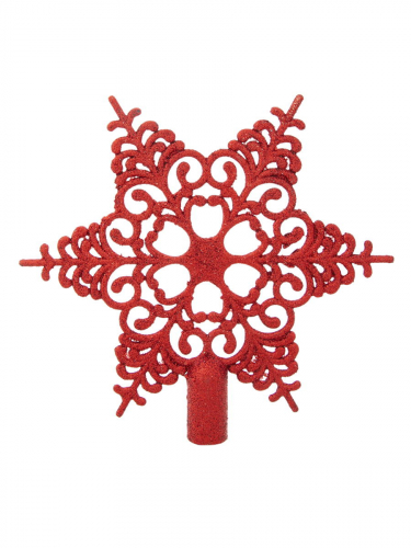 Новогодняя верхушка для ели Резная красная, из полистирола, размер 20 см / 22x2,3x26см арт.80694