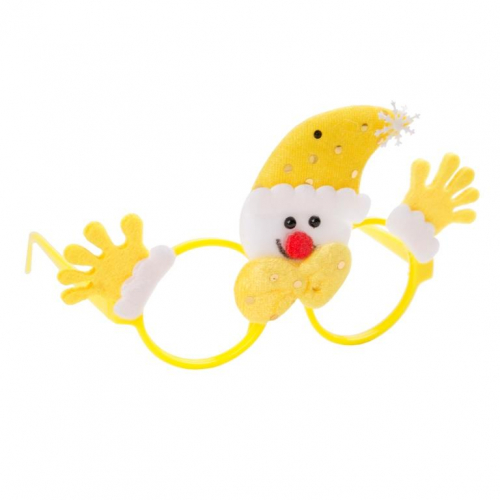 Маскарадные очки Желтый Снеговик из полипропилена с декором из нетканого материала (полиэфирные волокна) / 20x16см арт.78592
