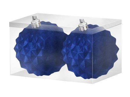 Новогоднее подвесное украшение Шары мозаика синий бархат из полистирола, набор из 2 шт / 8x8x8см арт.81902