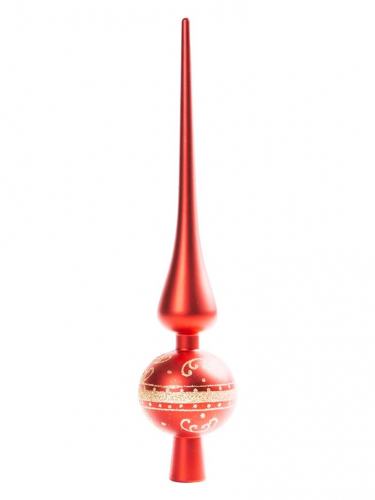 Новогодняя верхушка для ели Сосулька L красная, из полистирола, размер 28 см / 10,5х5,8х31см арт.80705