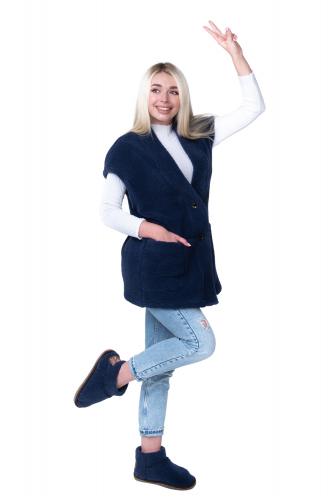 Женский жилет WOOL, цвет ИНДИГО, цвет СИНИЙ