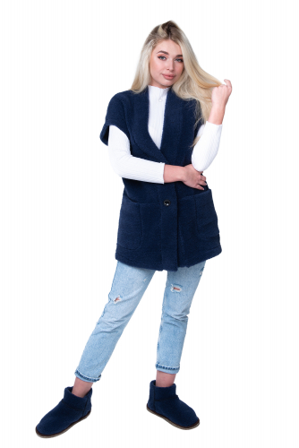 Женский жилет WOOL, цвет ИНДИГО, цвет СИНИЙ