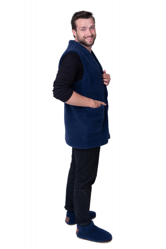 Мужской жилет MEN VEST WOOL, цвет ИНДИГО, цвет СИНИЙ