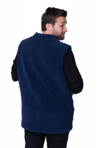 Мужской жилет MEN VEST WOOL, цвет ИНДИГО, цвет СИНИЙ