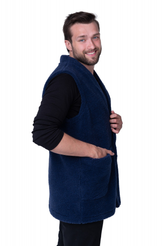 Мужской жилет MEN VEST WOOL, цвет ИНДИГО, цвет СИНИЙ