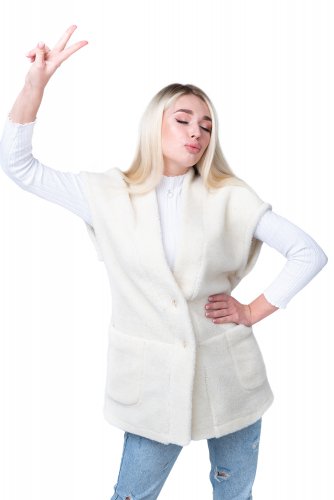 Женский жилет WOOL, цвет ВАНИЛЬ, цвет БЕЛЫЙ