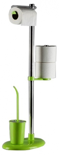 Alba Стойка с ершом и держателем для туалетной бумаги (зелёная) 27*19*75 см