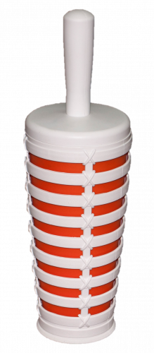 PALM Ёрш для унитаза напольный с закрытой туалетной щеткой, бело-оранжевый.