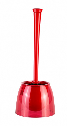 NEON (прозрачно-красный) Ёрш пластиковый с туалетной щеткой.