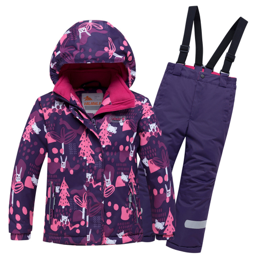Детский зимний костюм горнолыжный фиолетового цвета 8928F