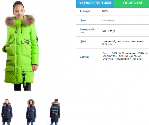 Пальто для девочки зимнее 2025