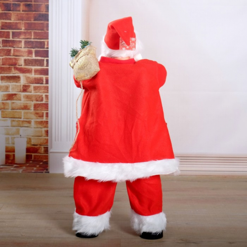 Дед Мороз, в очках, с фонариком, двигается, без музыки, с подсветкой