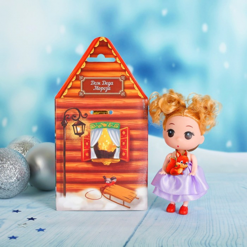 Кукла «Дом Деда Мороза», 9 см, белочка