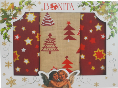 Подарочный набоиз 3х полотенец Bonita, Рождественская звезда 11010118985