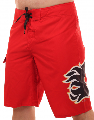 Красные бордшорты с логотипом профессионального хоккейного клуба Calgary Flames (НХЛ) №337 ОСТАТКИ СЛАДКИ!!!!