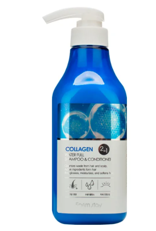 Шампунь-кондиционер увлажняющий с коллагеном Collagen Water Full Shampoo&Conditione 530мл