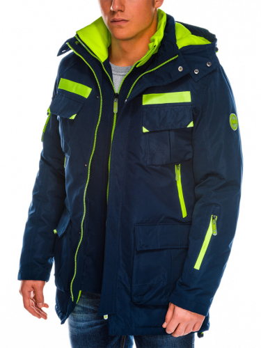 Куртка мужская зимняя C379 - темно-синий