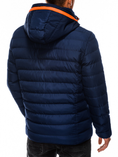 Куртка мужская зимняя стеганая C363 - темно-синий