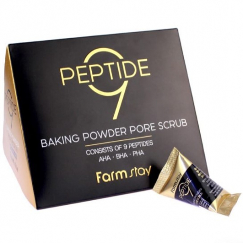 до 04.24 НАБОР Скраб очищающий с содой и пептидами FARMSTAY Peptide 9 Baking Powder Pore Scrub  25шт по 7г