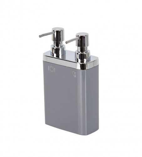 VIVA E11 Кухонный дозатор пластиковый двойной, объём 0,3л и 0,6л (серый)