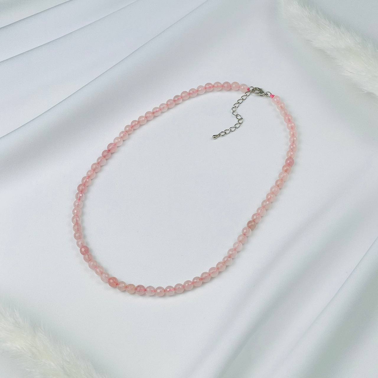 Радуга Самоцветов Бусы с Розовым кварцем