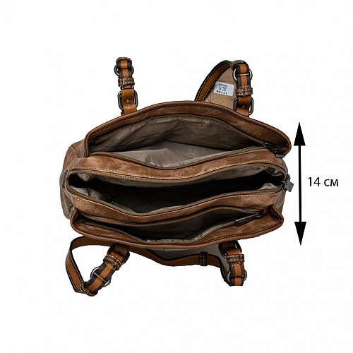 17796 gс-11 brown сумка женская FLAME DANCE экокожа 36x22х14