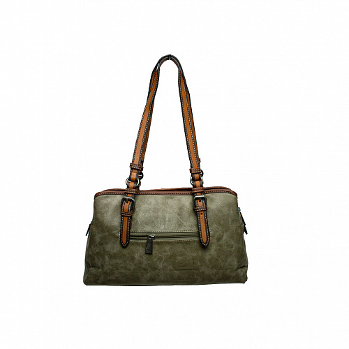 17796 gс-15 dark green сумка женская FLAME DANCE экокожа 36x22х14