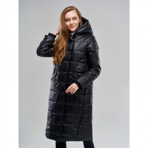 1690 3600Длинное женское пальто для еврозимы арт.ПЧ2013,цвет-черный