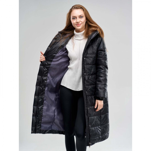 1690 3600Длинное женское пальто для еврозимы арт.ПЧ2013,цвет-черный