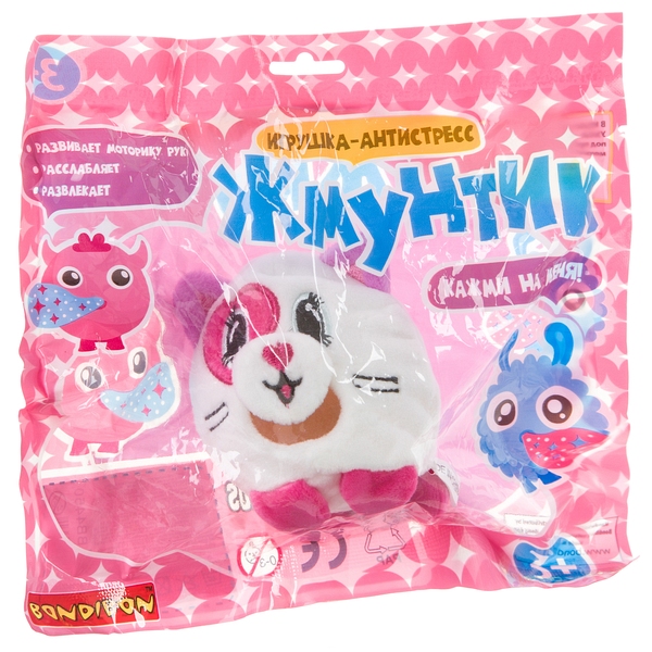 Плюшевая игрушка-антистресс Bondibon «ЖМУНТИК», кошечка, PAC 20х20х9 см